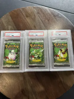 1999 Pokemon Jungle PSA Art Set 3 Packs – Flareon Scyther Wigglytuff Mint - Image 1