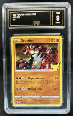 2021 Pokemon SWSH Celebrations Groudon #017/025 GMA 9 - Image 1