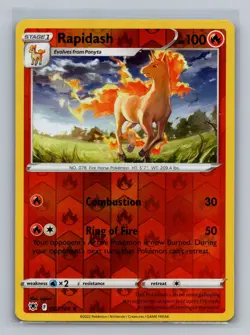 Rapidash 022/189 Rare Astral Radiance Pokemon Reverse Holo Lightly Played - Image 1