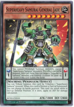 Yugioh - Superheavy Samurai General Jade BOSH-EN010 1st Edition - Breakers of Sh - Image 1