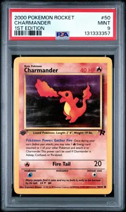 2000 Pokemon 1st Edition Rocket Charmander | PSA 9 - Image 1
