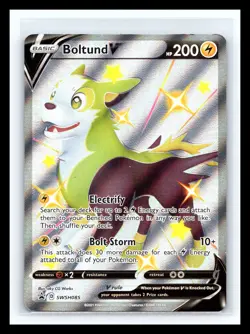 💥 Shiny Boltund V SWSH085 Holographic Black Star Promo Holo Pokemon TCG - Image 1