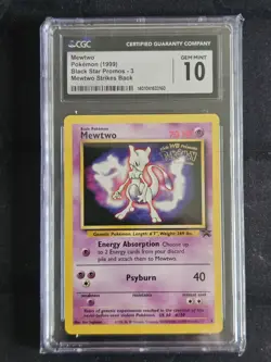 1999 Pokemon Mewtwo Black Star Promo #3 WB Movie Stamped WOTC CGC 10 Gem Mint - Image 1