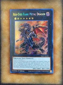 Yugioh Red-Eyes Flare Metal Dragon RA01-EN038 Secret Rare 1st Ed NM - Image 1