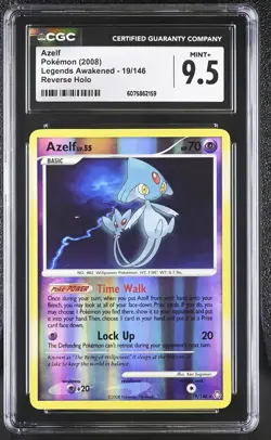 CGC 9.5 MINT+ Azelf 2008 Legends Awakened 19/146 Reverse Holo Pokemon Card - Image 1