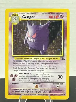 Pokemon TCG Gengar Fossil Holo Card 5/62 Unlimited Rare Vintage WOTC - Image 1