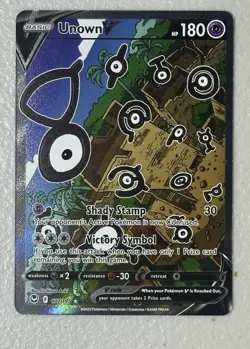 Pokemon TCG Unown v Silver Tempest Ultra Rare Holo Card 177/195 SWSH - Image 1