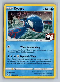 Kyogre Rare Prize Pack Series Cards 036/159 NM Holo - Image 1