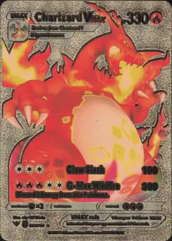Charizard Vmax 2021 Pokemon Gold Metallic Paper Display Card #20/189 - Image 1