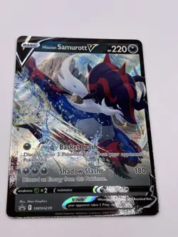Pokemon TCG HISUIAN SAMUROTT V SWSH239 Black Star Card M/NM Divergent Powers Tin - Image 1