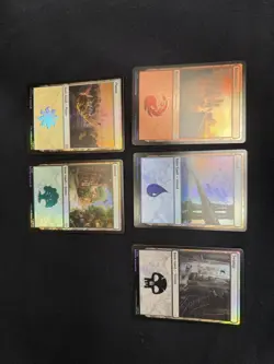 MTG Marvel Spider-Man Mana Foil Land Set Plains Island Swamp Mountain Forest - Image 2