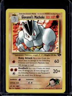 2000 Pokemon Gym Challenge Giovanni's Machoke #42/132 - Image 1