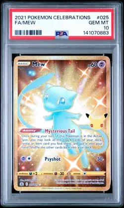 2021 POKEMON CELEBRATIONS #025 FULL ART MEW 25TH PSA 10 - Image 1