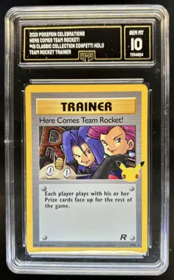 2021 Pokemon SWSH Celebrations Here Comes Team Rocket! Classic #15/82 GMA 10 - Image 1