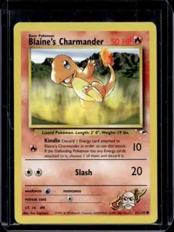 2000 Pokemon Gym Heroes Blaine's Charmander #61/132 - Image 1