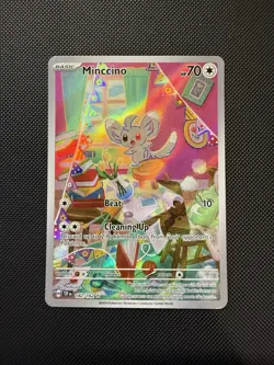 Minccino Illustration Rare SV05: Temporal Forces 182/162 Pokemon NM - Image 1