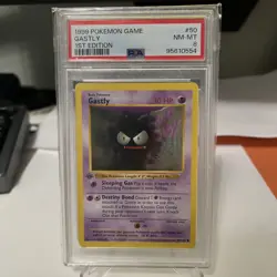 Pokemon TCG Gastly 1st Edition Shadowless PSA 8 - Image 1