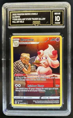 2022 Pokemon Brilliant Stars Alcremie Trainer Gallery Holo #TG08/TG30 GMA 10 - Image 1