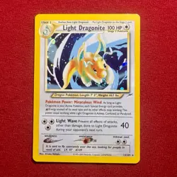 Pokemon TCG Light Dragonite 14/105 Neo Destiny Holo Rare Unlimited HAND SWIRL NM - Image 1