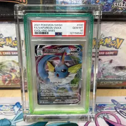 Pokemon 2021 PSA 10 Vaporeon FA VMAX Evolving Skies Gem Mint - Image 1