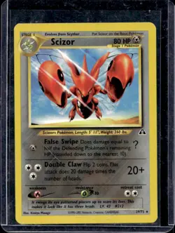2001 Pokemon Neo Discovery Scizor #29/75 - Image 1
