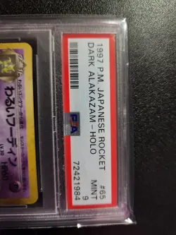 1997 POKEMON JPN ROCKET #65 DARK ALAKAZAM-HOLO PSA 9 - Image 2