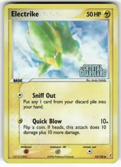 Electrike Crystal Guardians Common,Reverse Holo Pokemon Moderately played - Image 1