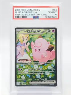 LILLIE'S CLEFAIRY EX 2025 POKEMON SPECIAL ILLUSTRATION RARE 184 PSA 10 Q1271 - Image 1