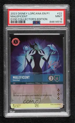 2022 Disney Lorcana Promos D100 Collector's Edition Maleficen #22/P1 PSA 9 - Image 1