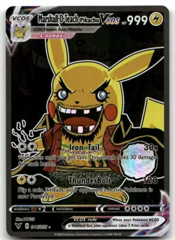 Marshall D-Teach Pikachu VCOS Holo Non-TCG Fan Art 044/055 Pokemon Card - Image 1