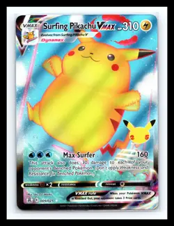 💥 Surfing Pikachu VMAX 009/025 Celebrations - Pokemon Card HOLO 2021 - Image 1