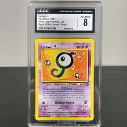 Pokemon TCG Unown J 38/53 Black Star Promo Card - CGC 8 NM/MINT - Image 1