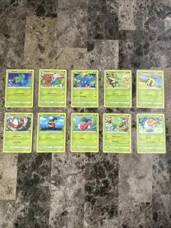 Pokemon Card Lot Complete Crown Zenith 10 Common & Uncommon Grass Type - Image 1
