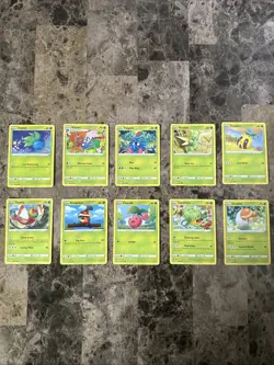 Pokemon Card Lot Complete Crown Zenith 10 Common & Uncommon Grass Type - Image 2
