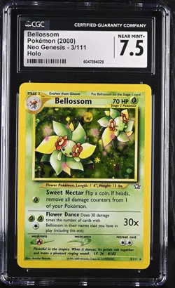 CGC 7.5 Bellossom 2000 Neo Genesis 3/111 Holo Pokemon Card - Image 1