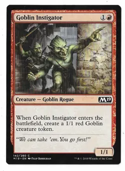 MTG Goblin Instigator Core Set 2019 (M19) Common Magic Card #142 Unplayed - Image 1