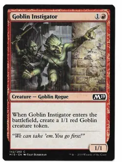 MTG Goblin Instigator Core Set 2019 (M19) Common Magic Card #142 Unplayed - Image 2