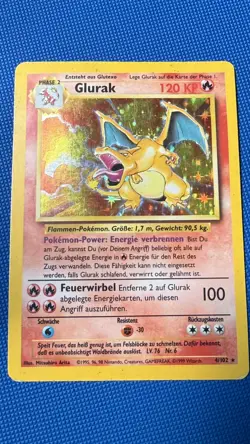 Pokemon TCG - Charizard (Glurak) - Base Set 4/102 Rare Holo 1999 - German Card - Image 1