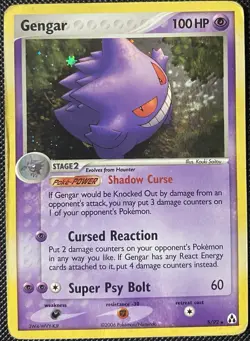 Gengar 5/92 Legend Maker Holo *DAMAGED* Pokemon Card - Image 1