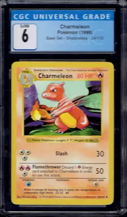 1999 Pokemon Charmeleon Shadowless 24/102 CGC PSA 6 (Base Set) - Image 1