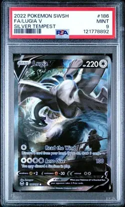 Lugia V 186/195 Pokemon SWSH Silver Tempest Full Art Alt Art PSA 9 - Image 1