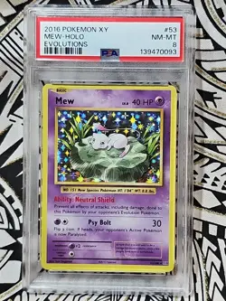 Mew 2016 Pokemon XY Evolutions #53 Holo PSA 8 NM-MINT FREE SHIPPING (093) - Image 1