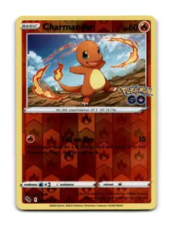 Charmander 008/078 Common Pokemon GO Pokemon Reverse Holo Near Mint - Image 1