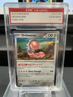 2023 ORTHWORM HOLO FOIL #151/193 Pokemon RARE Card GRADED 10 MINT - Image 1