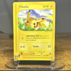 2002 Pokemon Expedition Base Set Pikachu 124/165 LP - Image 1