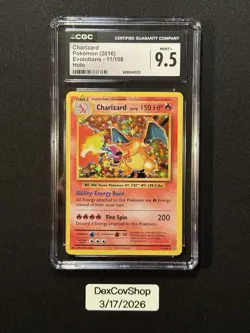 CGC 9.5 MINT+ Charizard 11/108 Evolutions Holo - 2016 Pokemon TCG - Slab - Image 1