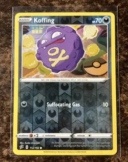 Koffing 112/192 - Reverse Holo - Pokemon Rebel Clash - Mint Pack Fresh - Image 1
