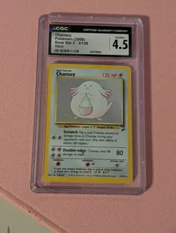 Chansey Pokemon (2000) Base Set 2 - 3/120 Holo CGC 4.5 - Image 1