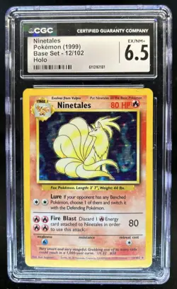 1999 Pokemon Unlimited Ninetales Rare Holo #12/102 CGC 6.5 - Image 1