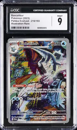 2023 POKEMON PALDEA EVOLVED ILLUSTRATION RARE #210 BAXCALIBUR CGC 9 - Image 1